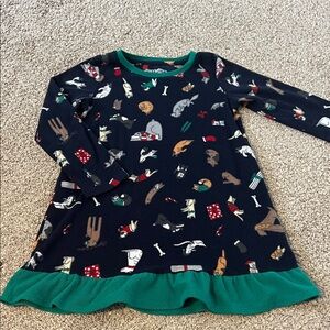 Kids Animal Print Nightgown - Green and Navy